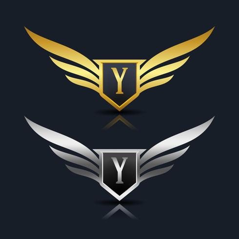 Logotipo del emblema de la letra Y vector