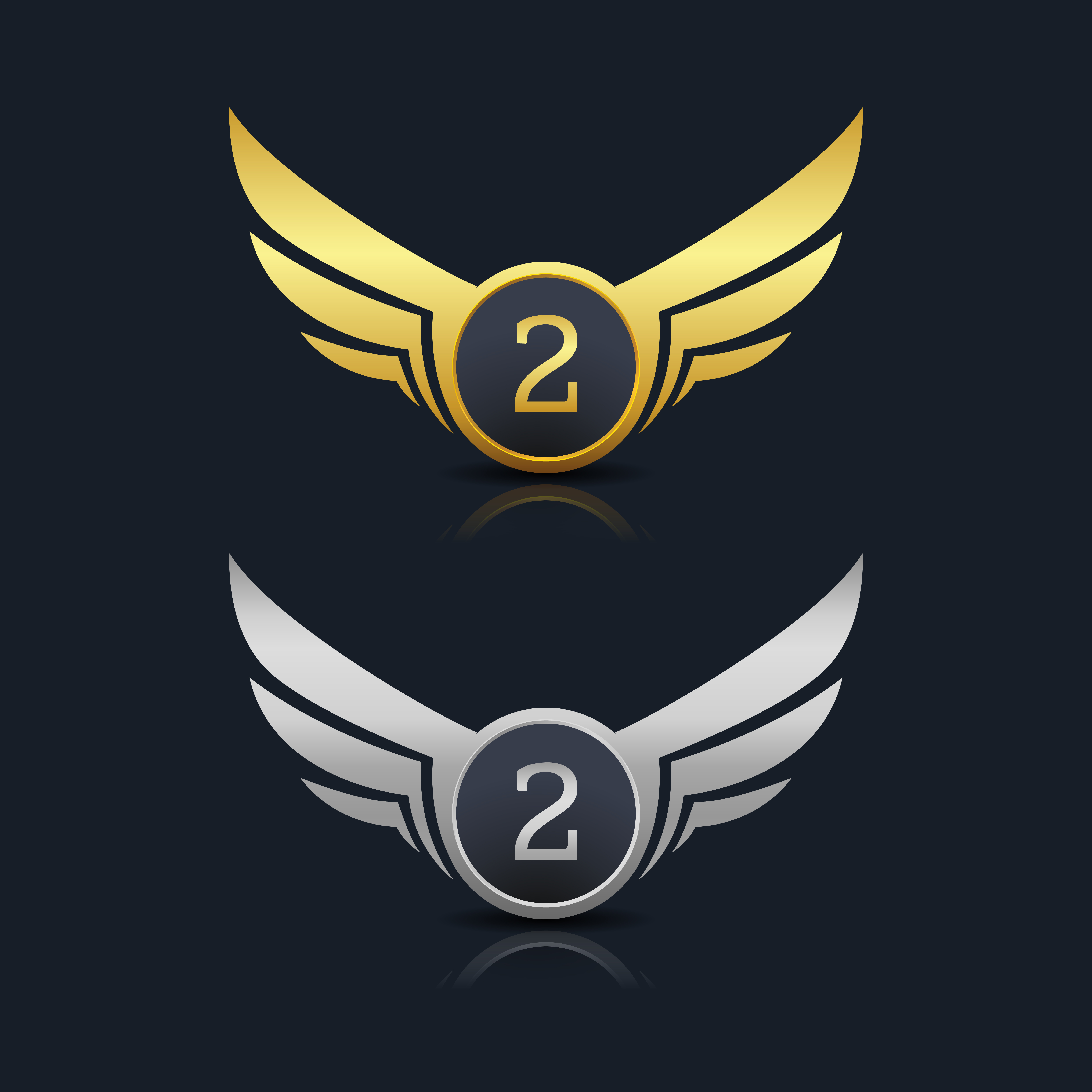 Download Wings Shield Number 2 Logo Template - Download Free Vectors, Clipart Graphics & Vector Art