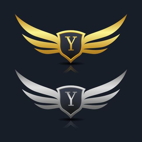 Logotipo del emblema de la letra Y vector