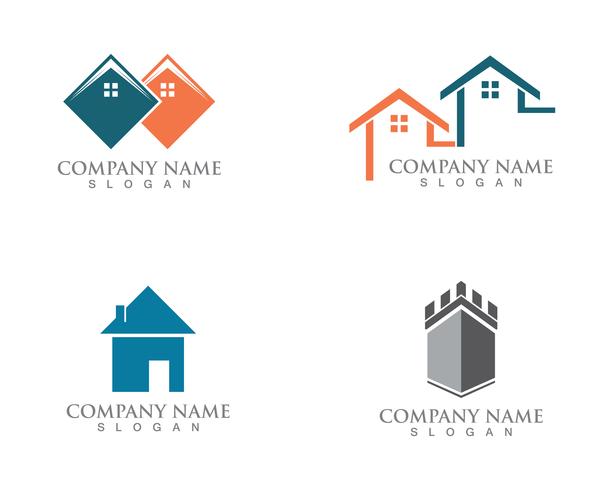 Casa simple casa iconos de logotipo de bienes raíces vector