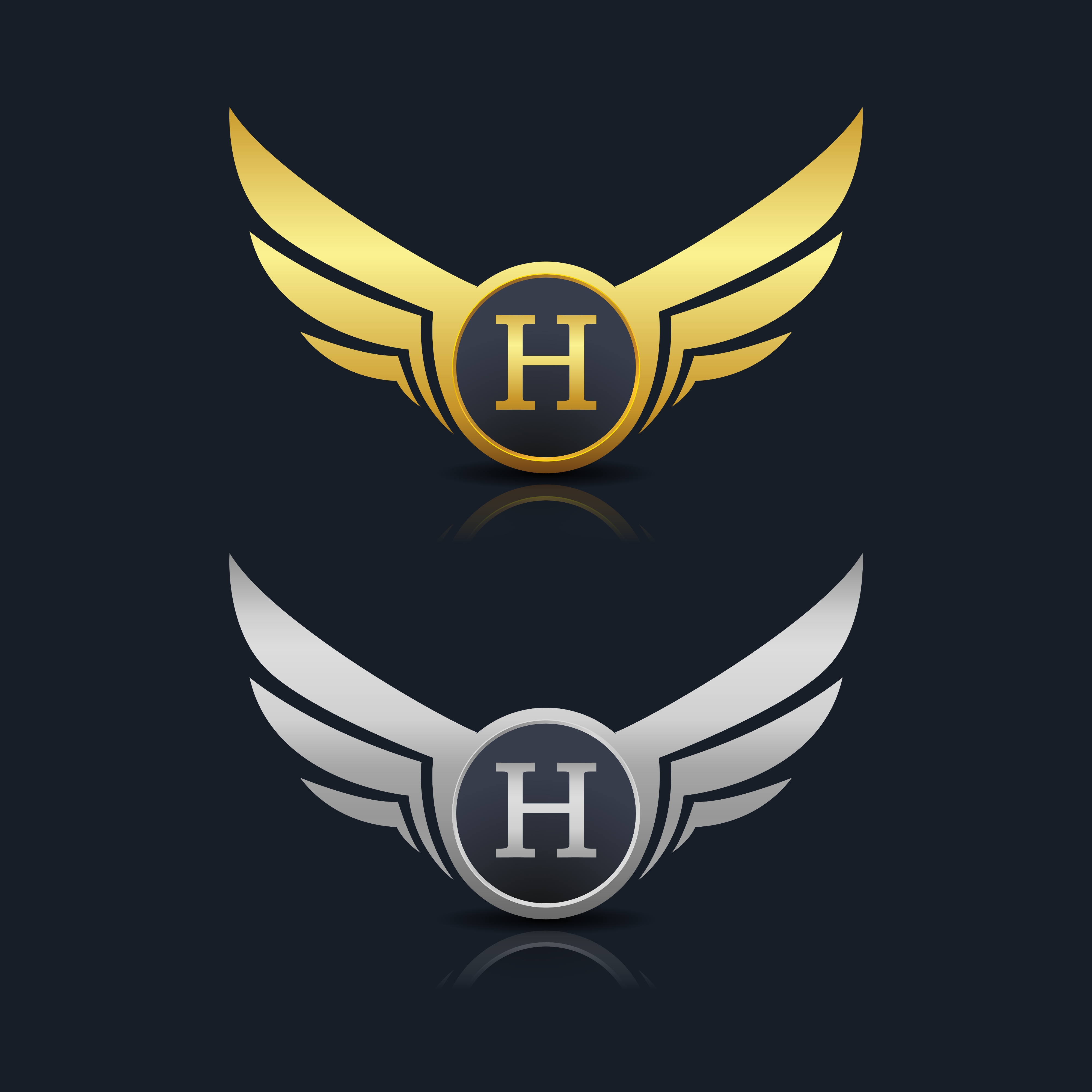 Wings Shield Letter H Logo Template 603408 Vector Art at Vecteezy