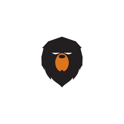 plantilla de concepto de diseño de logotipo de cabeza de oso perezoso vector