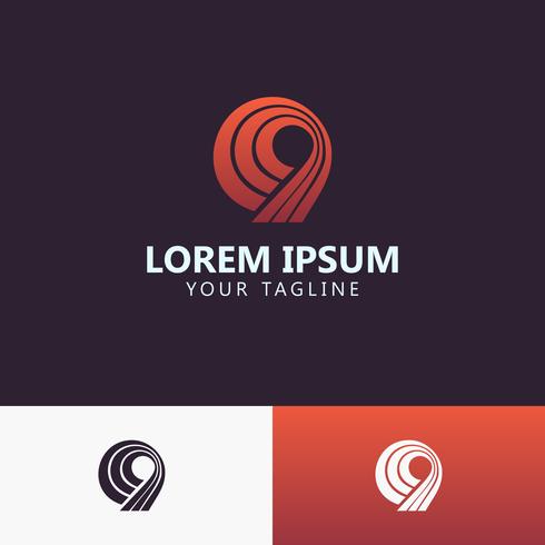 Creative Number 9 Logo design vector template Linear. Type Chara