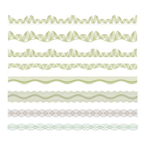 guilloche decorative borders set vector