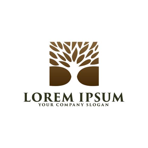 luxury tree logo design concept template vector