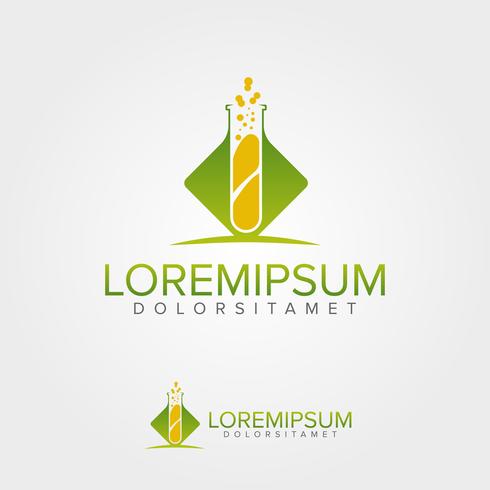 Plantilla de diseño de logotipo de laboratorio verde vector