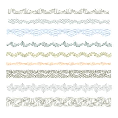 guilloche decorative borders set vector
