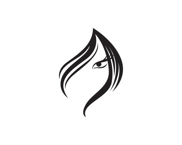 hair woman and face logo and symbols  vector