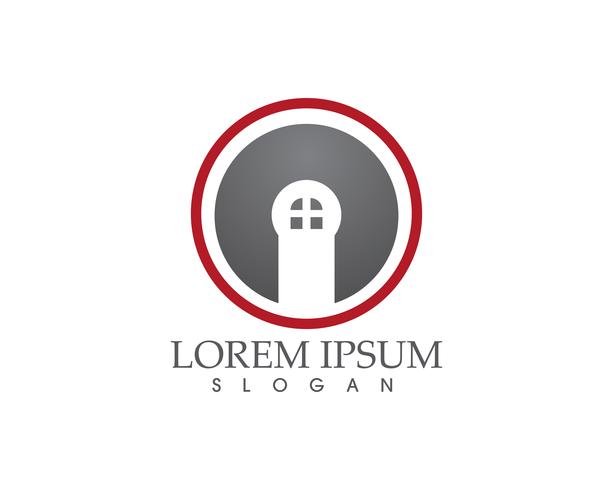 Lock security house and home logos template vector