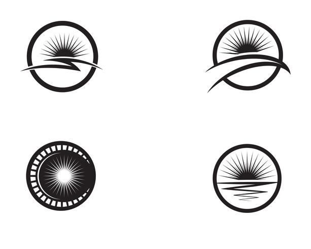 Sun logo and symbols star icon web vector