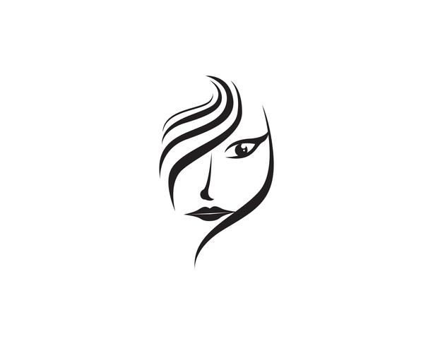 hair woman and face logo and symbols  vector