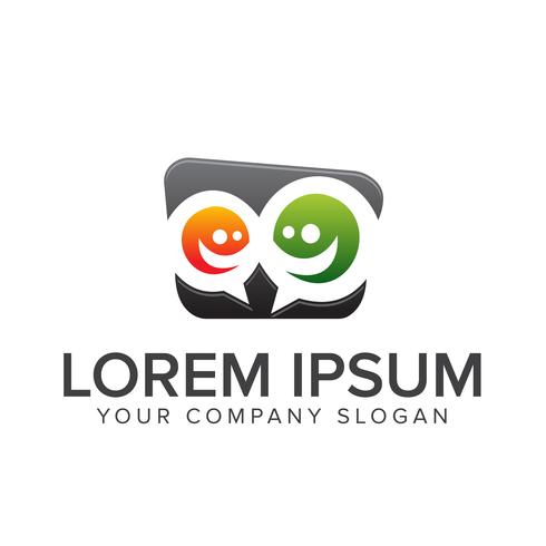 Comment people logo teamwork communication vector