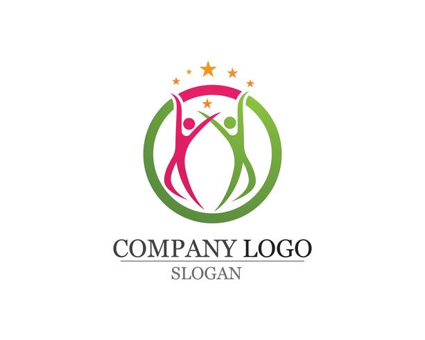 Community people care logo and symbols template vector