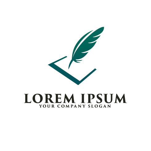 Logotipo de la pluma. Plantilla de concepto de diseño de logotipo de negocios y consultoría vector