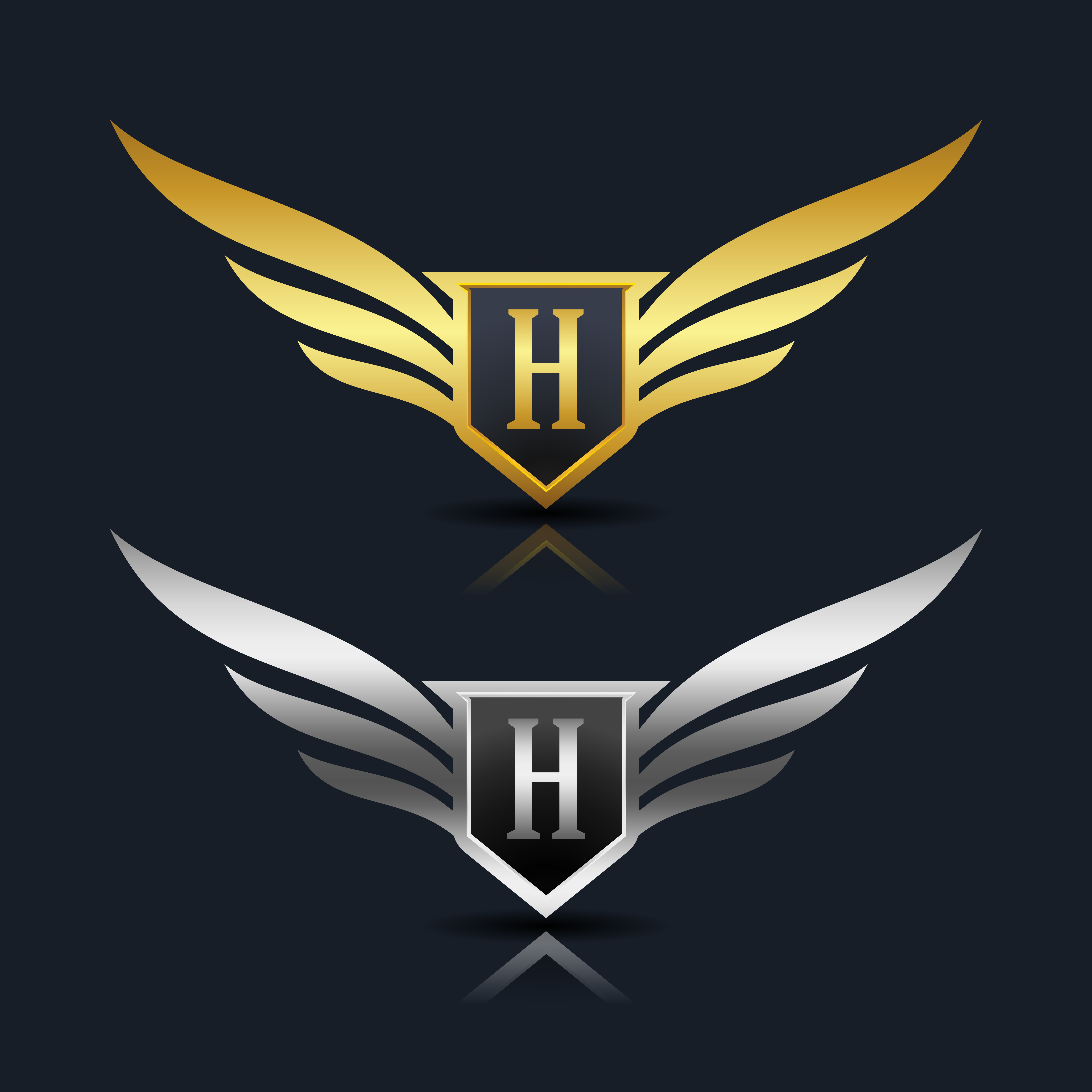 Download Wings Shield Letter H Logo Template - Download Free ...