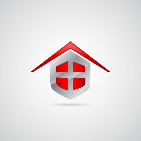 Home shield symbol logo vector
