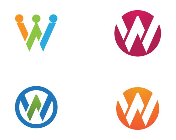 W letters business logo and symbols template icon app vector