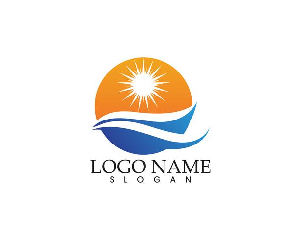 Sun logo and symbols star icon web Vector - 