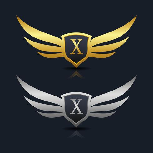 Logotipo del emblema de la letra X vector