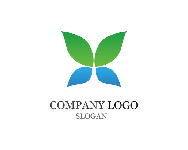 Hoja verde naturaleza logotipo y símbolo plantilla Vector aplicación