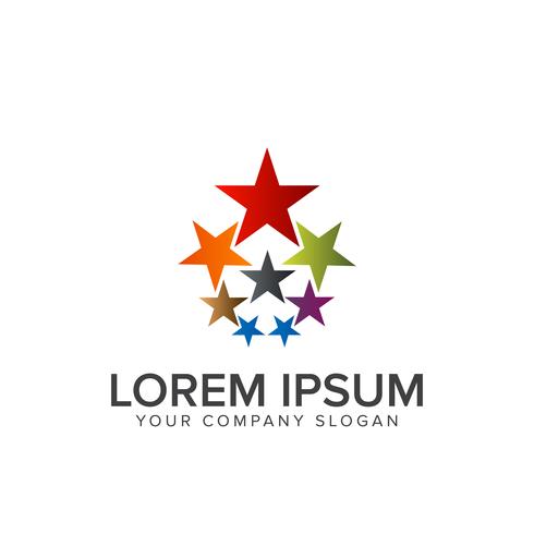 Plantilla de concepto de diseño de logotipo estrella multicolor vector