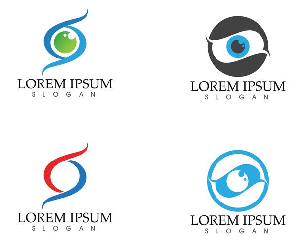 Ojo cuidado logotipo y símbolos plantilla vector iconos aplicación