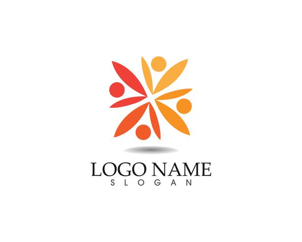 Plantilla de logotipo y símbolos para personas de la comunidad vector