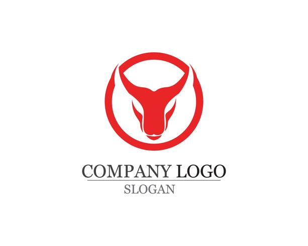 Bull horn logo and symbols template icons app vector