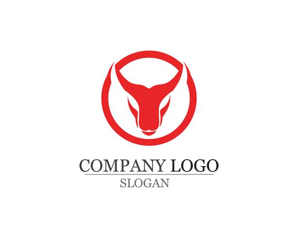 Aplicación de iconos de logotipo y símbolos de cuerno de toro vector