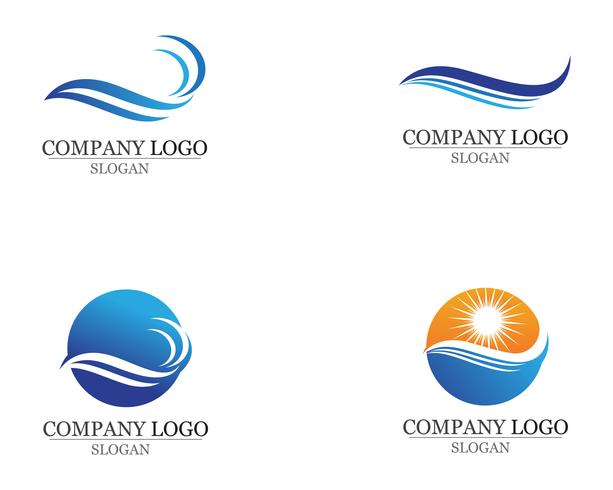 Waves beach logo and symbols template icons app vector