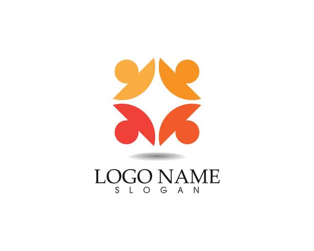 Plantilla de logotipo y símbolos para personas de la comunidad vector