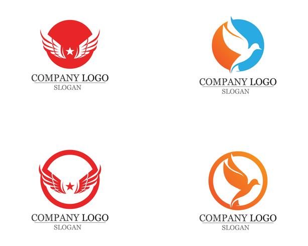 Wings bird sign abstract template icons  vector