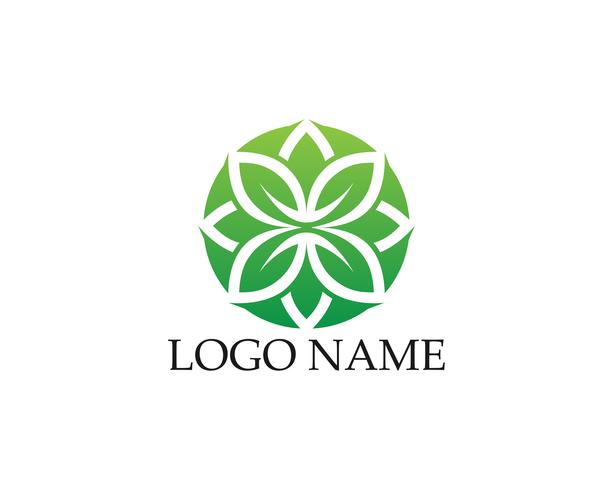 Logos de la hoja verde ecología naturaleza elemento vector icono