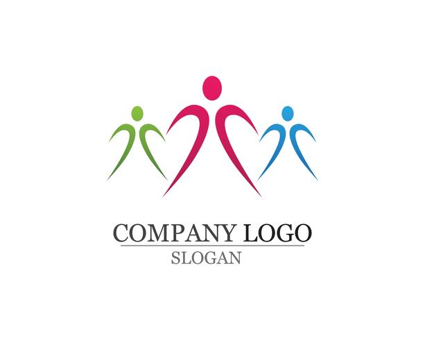 Plantilla de logotipo y símbolos para personas de la comunidad vector