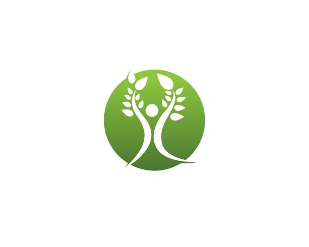 Salud naturaleza personas atención logo y símbolos plantilla vector