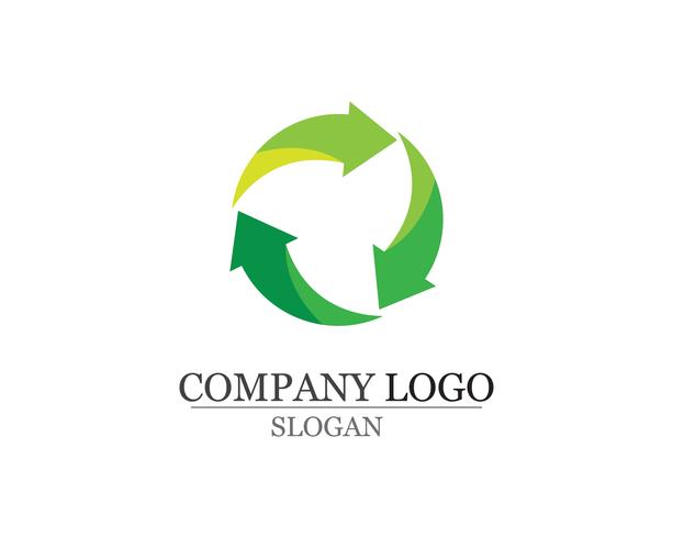 Hoja verde naturaleza logotipo y símbolo plantilla Vector aplicación