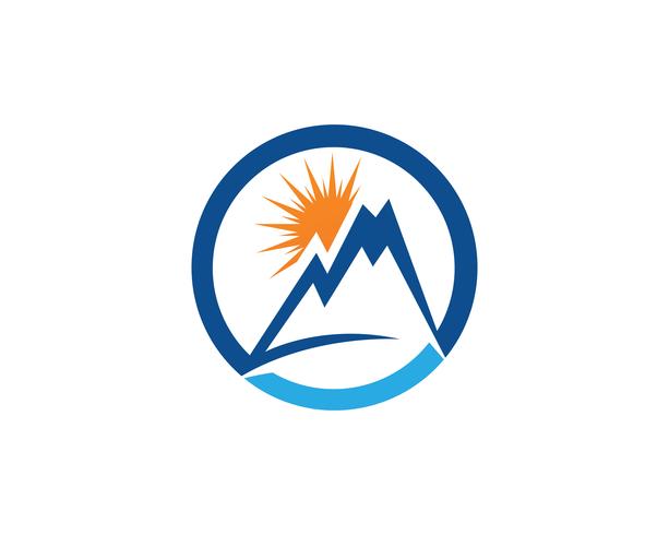 Plantilla de iconos de logotipo y símbolos de montaña naturaleza paisaje vector