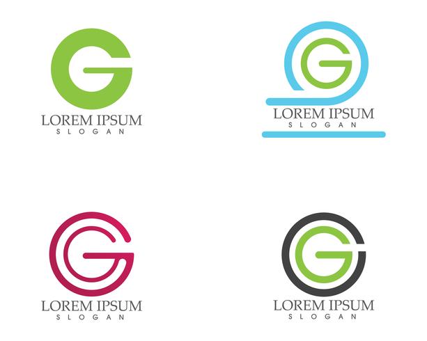 Letras de la aplicación de iconos de logotipo y símbolos de G, vector