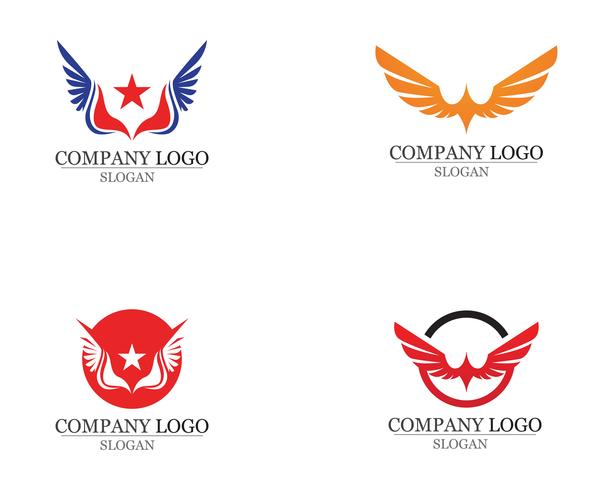 Wings bird sign abstract template icons  vector