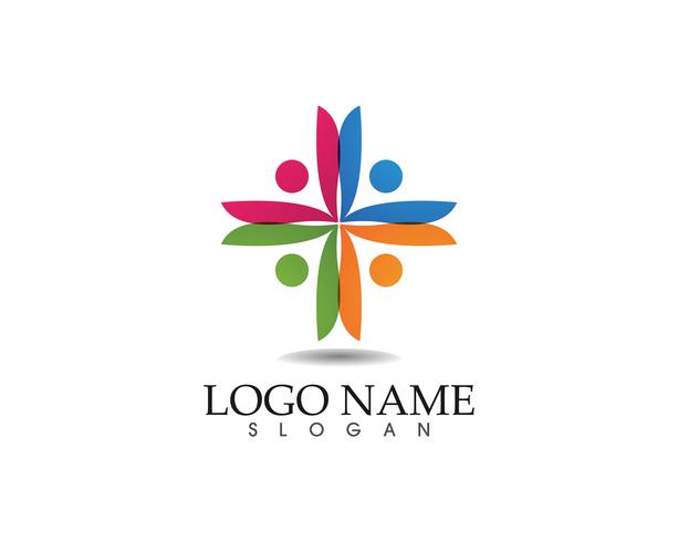 Plantilla de logotipo y símbolos para personas de la comunidad vector