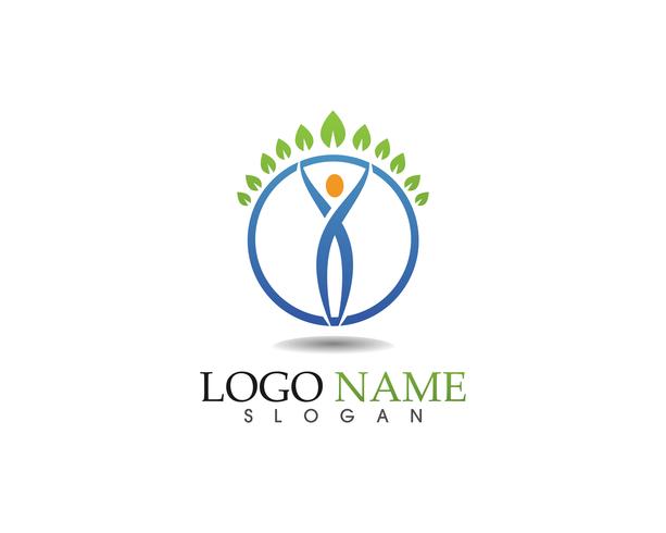 gente cuidado éxito salud vida logotipo plantilla iconos vector