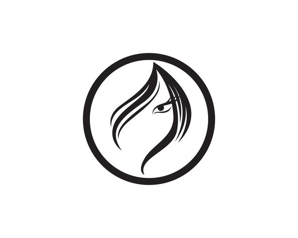 hair woman and face logo and symbols  vector