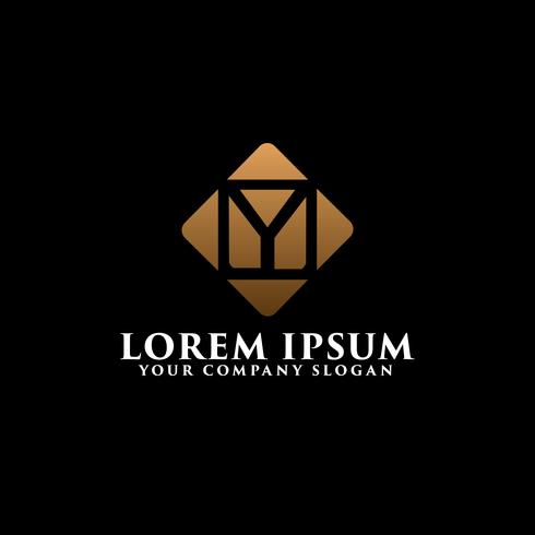 tetter y square logo design concept template vector