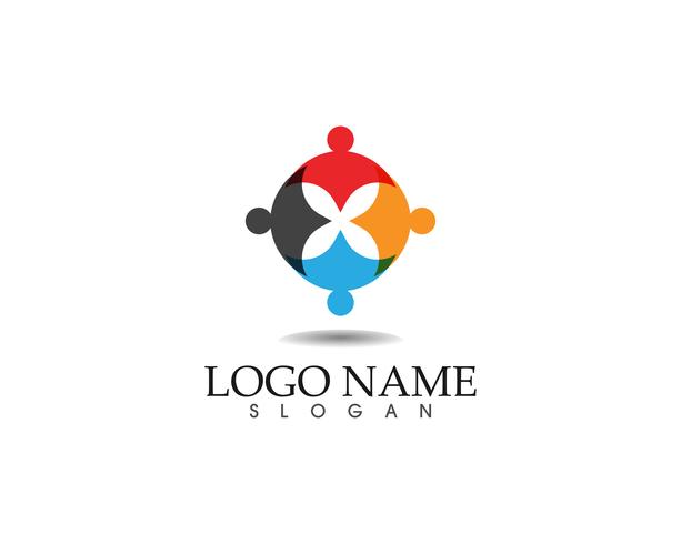 Plantilla de logotipo y símbolos para personas de la comunidad vector