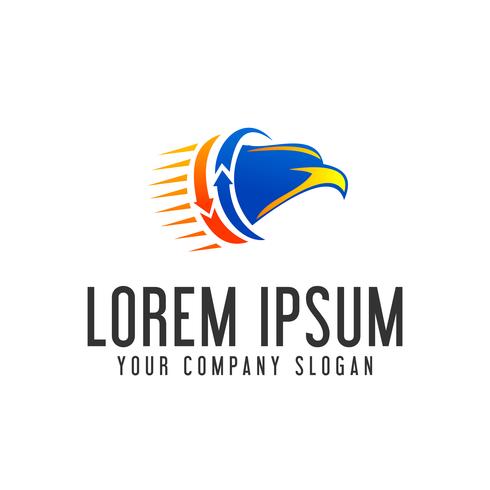 eagle head logo. fast moving logo design concept template vector