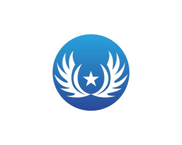 Iconos de plantilla de aplicación de logotipo y símbolos de alas vector