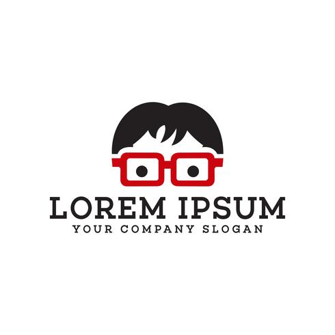 geek people logo design concept template vector