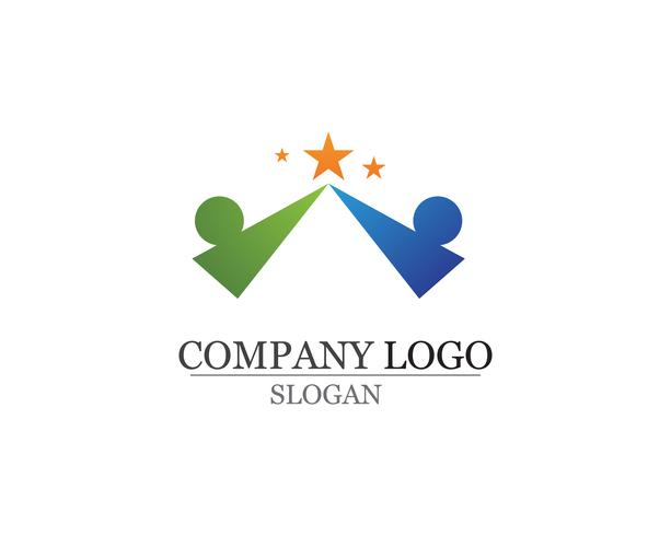 Community people care logo and symbols template vector