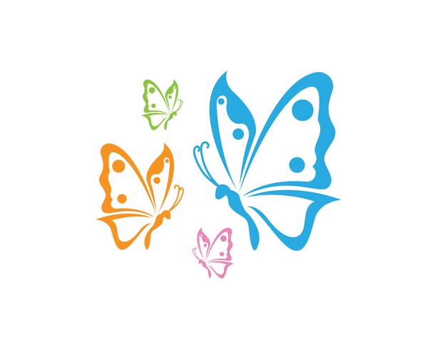 Butterfly conceptual simple, colorful icon. Logo. Vector illustration