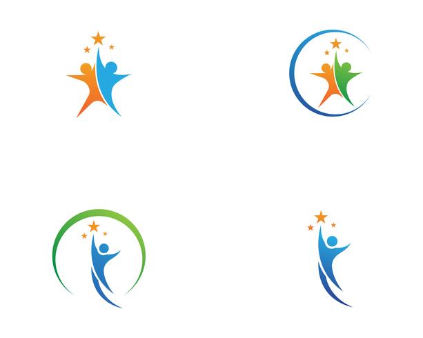 Star success people care logo and symbols template.. vector